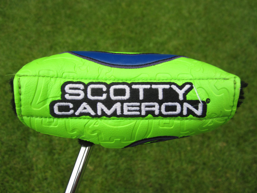 Scotty Cameron Mid Square Tour Only “Tour Bulldog” Lime Green & Blue Industrial Circle T Headcover