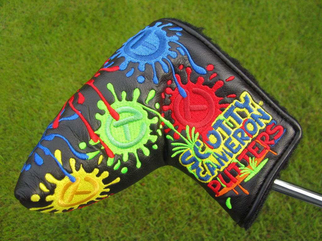 Scotty Cameron Tour Only Black Paint Splash Circle T Mid Mallet Headcover